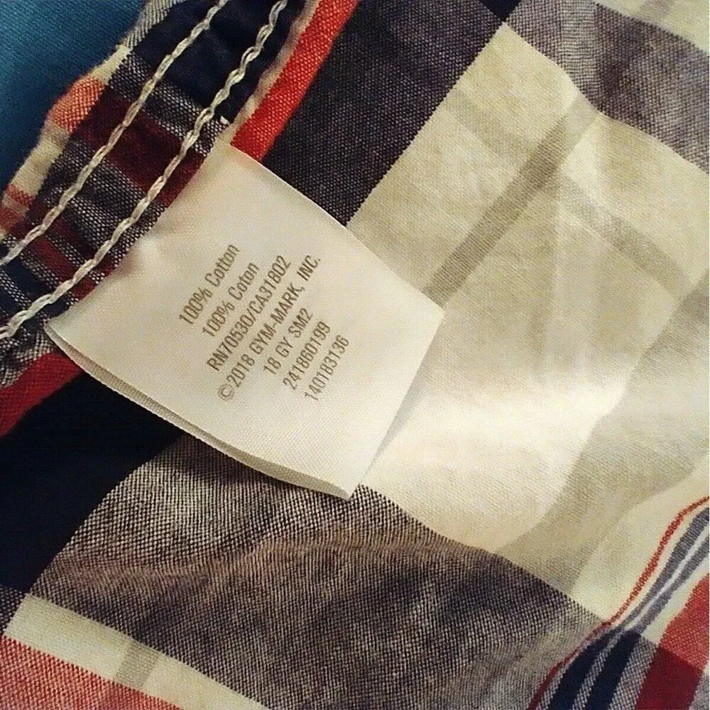 XS Gymboree Boys Plaid Button-Front Shirt